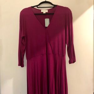 NWT Fuchsia feaux-wrap dress